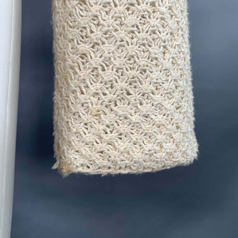 MARGARET OLEARY Beige Cotton Silk Textured Knit Tied Front Cardigan - Picture 4 of 9